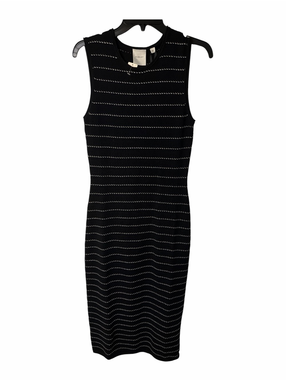 Varley Beesley Knit Stretch Midi Dress Size XS Black and White
